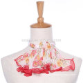 Fashion floral print polyester square silk chiffon neckwear scarf